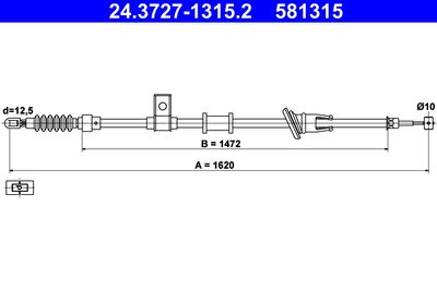Cable Pull, parking brake ATE 24.3727-1315.2
