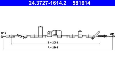 Cable Pull, parking brake ATE 24.3727-1614.2