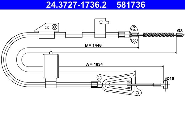 ATE 24.3727-1736.2 Cable Pull, parking brake