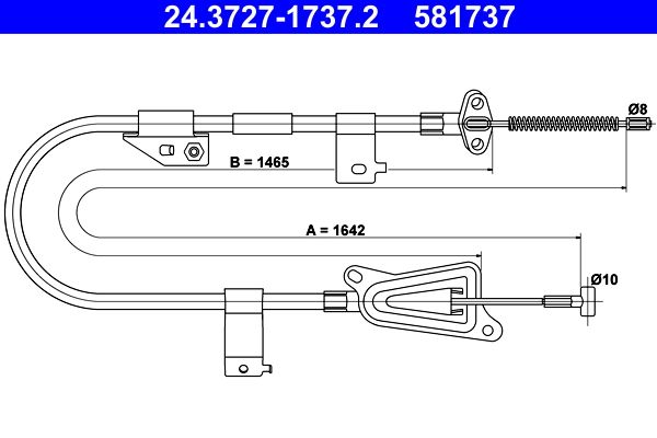 ATE 24.3727-1737.2 Cable Pull, parking brake