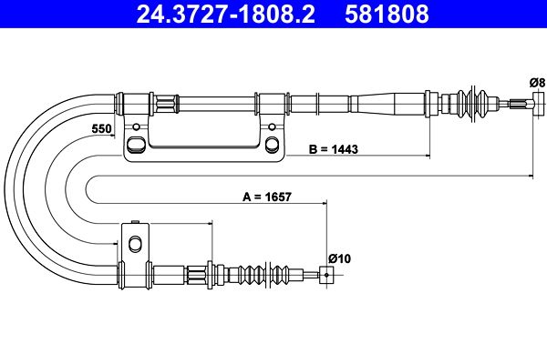 ATE 24.3727-1808.2 Cable Pull, parking brake