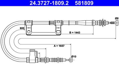 Cable Pull, parking brake ATE 24.3727-1809.2
