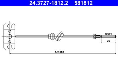 Cable Pull, parking brake ATE 24.3727-1812.2