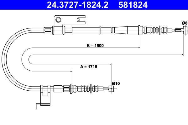 ATE 24.3727-1824.2 Cable Pull, parking brake