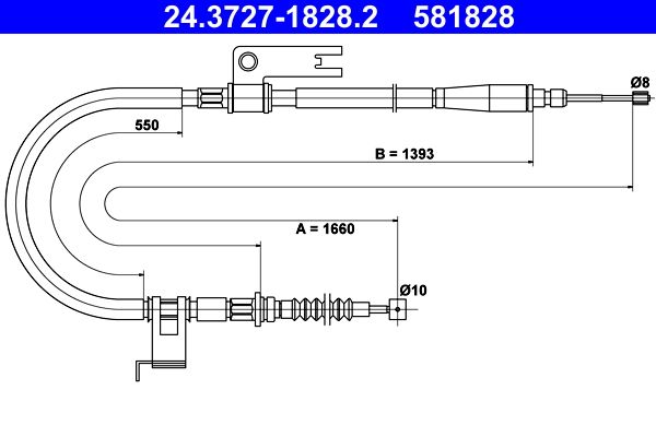 ATE 24.3727-1828.2 Cable Pull, parking brake