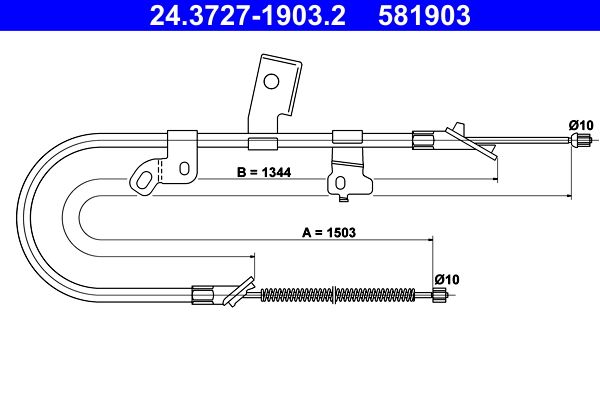 ATE 24.3727-1903.2 Cable Pull, parking brake