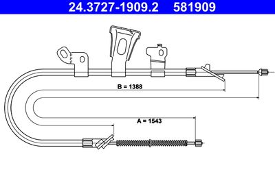 Cable Pull, parking brake ATE 24.3727-1909.2