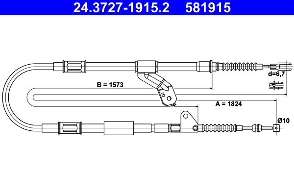 ATE 24.3727-1915.2 Cable Pull, parking brake