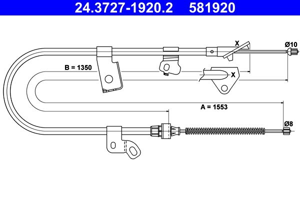 ATE 24.3727-1920.2 Cable Pull, parking brake