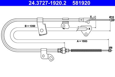 Cable Pull, parking brake ATE 24.3727-1920.2