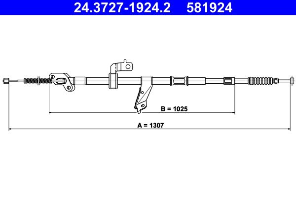 ATE 24.3727-1924.2 Cable Pull, parking brake