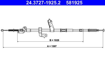 Cable Pull, parking brake ATE 24.3727-1925.2
