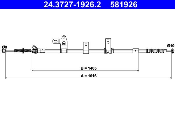 ATE 24.3727-1926.2 Cable Pull, parking brake