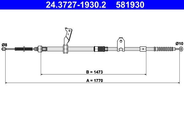 ATE 24.3727-1930.2 Cable Pull, parking brake