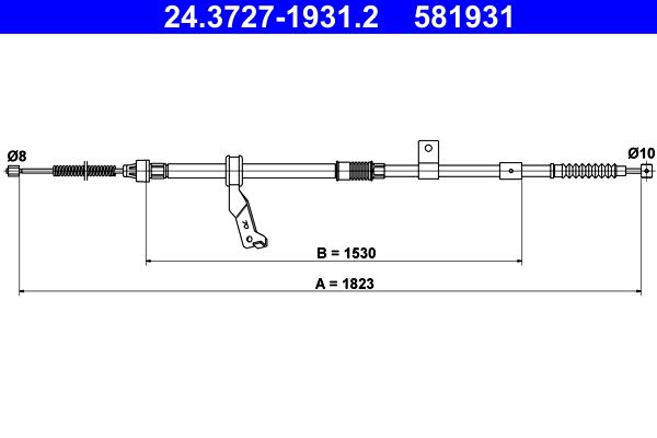 ATE 24.3727-1931.2 Cable Pull, parking brake