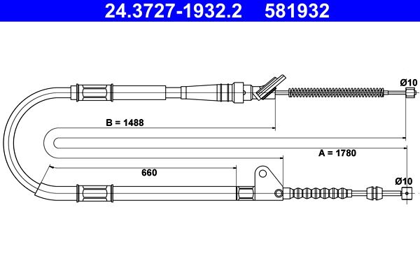 ATE 24.3727-1932.2 Cable Pull, parking brake