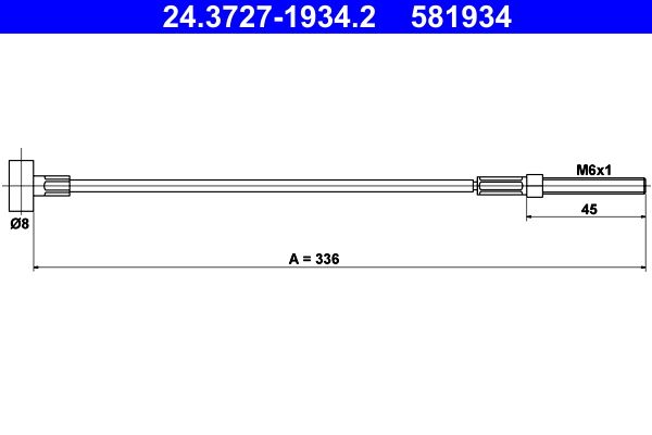 ATE 24.3727-1934.2 Cable Pull, parking brake