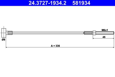 Cable Pull, parking brake ATE 24.3727-1934.2