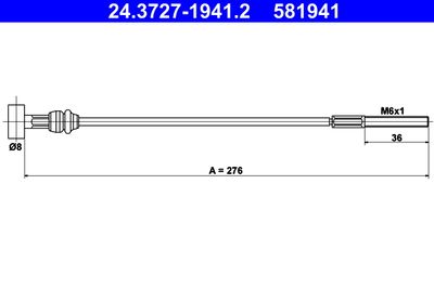 Cable Pull, parking brake ATE 24.3727-1941.2