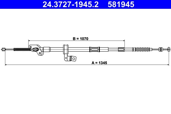 ATE 24.3727-1945.2 Cable Pull, parking brake