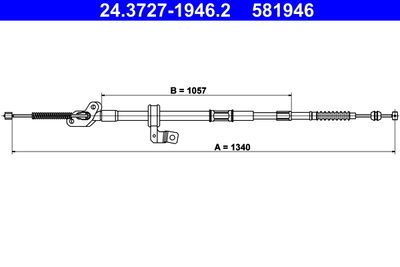 Cable Pull, parking brake ATE 24.3727-1946.2