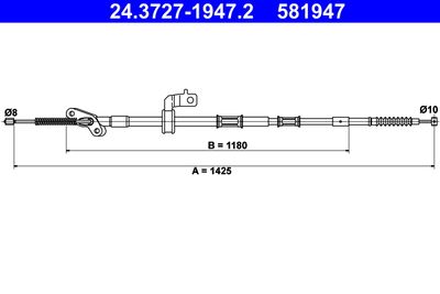 Cable Pull, parking brake ATE 24.3727-1947.2