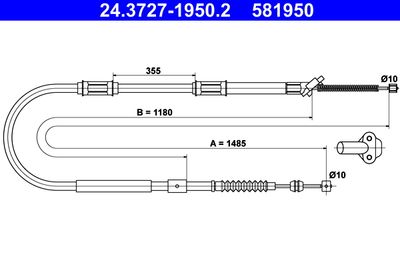 Cable Pull, parking brake ATE 24.3727-1950.2