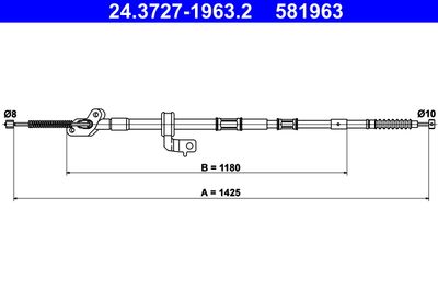 Cable Pull, parking brake ATE 24.3727-1963.2