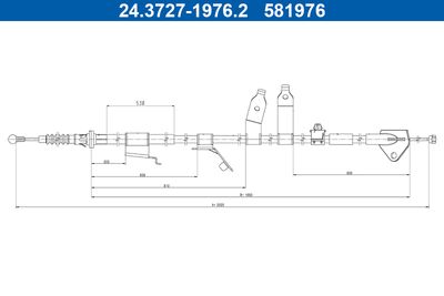 Cable Pull, parking brake ATE 24.3727-1976.2