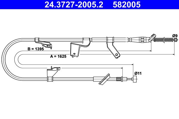 ATE 24.3727-2005.2 Cable Pull, parking brake