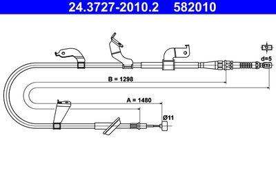 Cable Pull, parking brake ATE 24.3727-2010.2