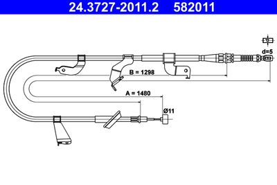 Cable Pull, parking brake ATE 24.3727-2011.2