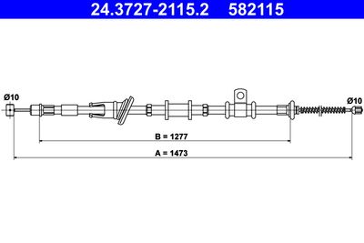 Cable Pull, parking brake ATE 24.3727-2115.2