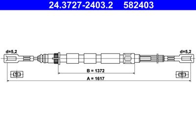 Cable Pull, parking brake ATE 24.3727-2403.2