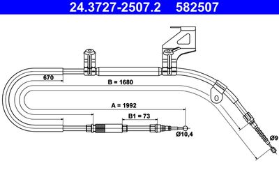 Cable Pull, parking brake ATE 24.3727-2507.2