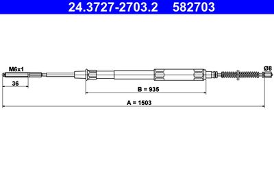 Cable Pull, parking brake ATE 24.3727-2703.2