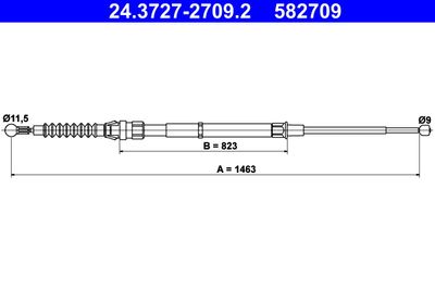 Cable Pull, parking brake ATE 24.3727-2709.2