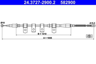 Cable Pull, parking brake ATE 24.3727-2900.2