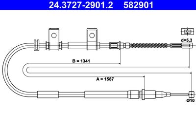 Cable Pull, parking brake ATE 24.3727-2901.2