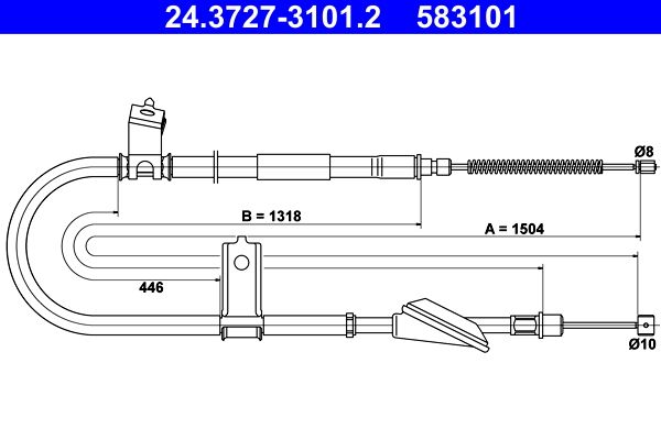 ATE 24.3727-3101.2 Cable Pull, parking brake