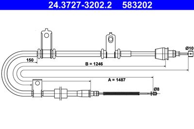 Cable Pull, parking brake ATE 24.3727-3202.2