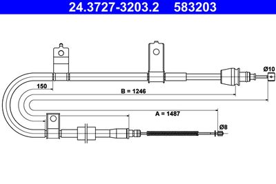 Cable Pull, parking brake ATE 24.3727-3203.2