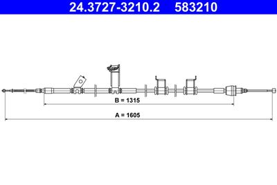 Cable Pull, parking brake ATE 24.3727-3210.2