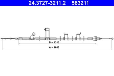 Cable Pull, parking brake ATE 24.3727-3211.2
