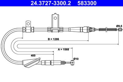Cable Pull, parking brake ATE 24.3727-3300.2