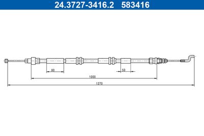 Cable Pull, parking brake ATE 24.3727-3416.2