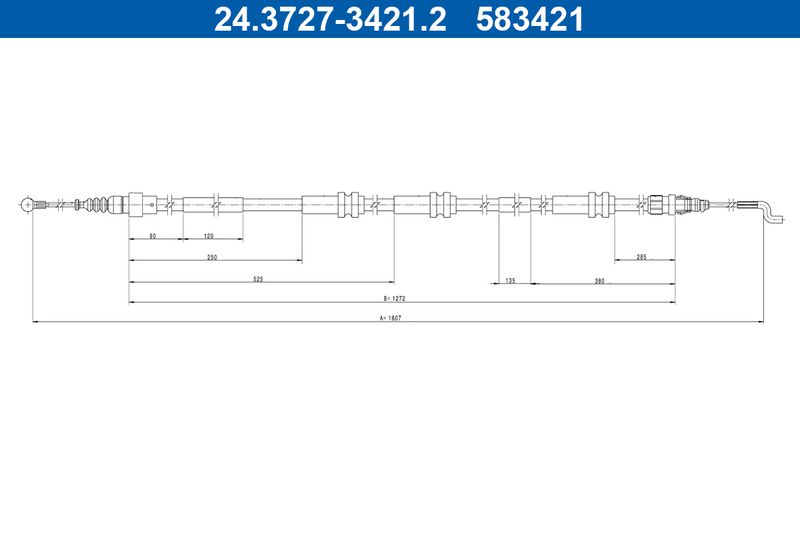 ATE 24.3727-3421.2 Cable Pull, parking brake