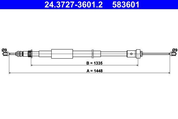 ATE 24.3727-3601.2 Cable Pull, parking brake