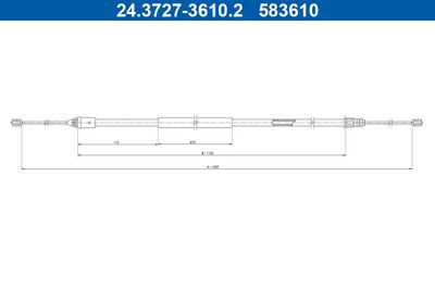 Cable Pull, parking brake ATE 24.3727-3610.2