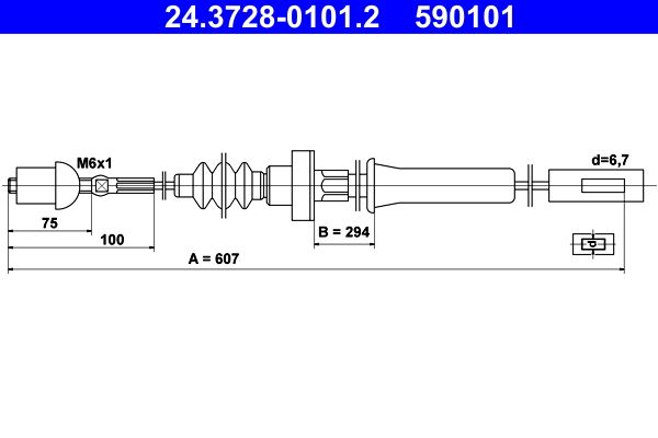 ATE 24.3728-0101.2 Cable Pull, clutch control